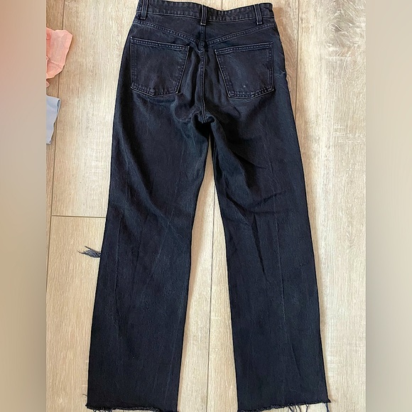 ZARA BLACK HIGH RISE WIDE LEG JEANS - Picture 7 of 7
